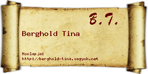 Berghold Tina névjegykártya